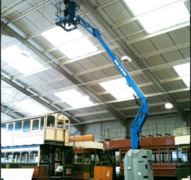 Crane in active use for work on the lighting