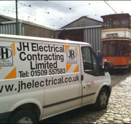 JH Electrical van at Crich Tramway Museum