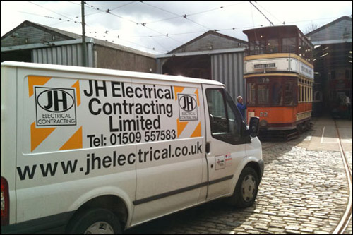 JH Electrical van at Crich Tramway Museum