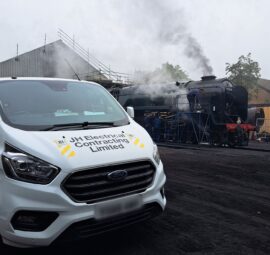 Great Central Railway - Van parked outside next to train
